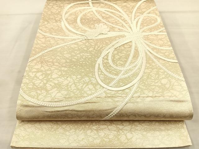 平和屋着物◎太鼓柄袋帯 総刺繍 駒刺繍 束ね紐 正絹 逸品 BAAS6170fc