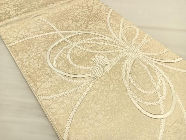 平和屋着物◎太鼓柄袋帯 総刺繍 駒刺繍 束ね紐 正絹 逸品 BAAS6170fc
