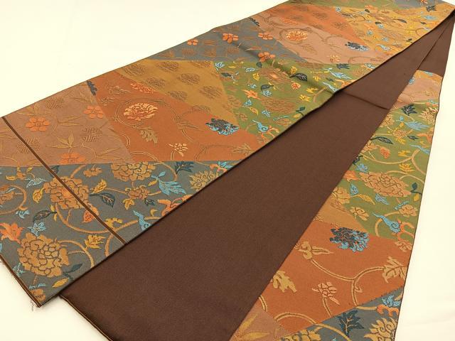 平和屋着物◎六通柄 本袋帯 名物裂 金糸 正絹 逸品 BAAS6344hj