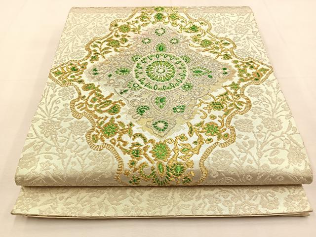 平和屋着物◎太鼓柄袋帯 正倉院 金銀糸 正絹 逸品 BAAS6413hj