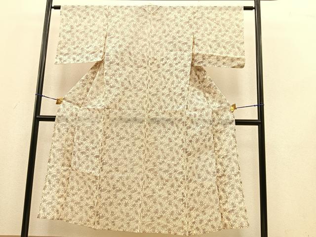 平和屋着物∴夏物 綿紅梅 浴衣 舞葉文 綿 逸品 BAAS7127pk