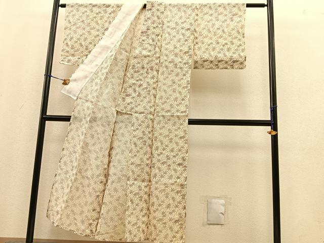 平和屋着物∴夏物 綿紅梅 浴衣 舞葉文 綿 逸品 BAAS7127pk