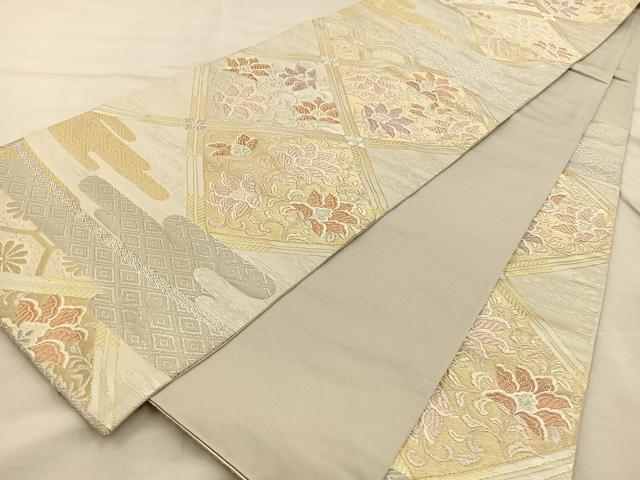 平和屋着物◎六通柄袋帯 唐織 天井更紗花文 金銀糸 正絹 逸品 BAAS7593xa