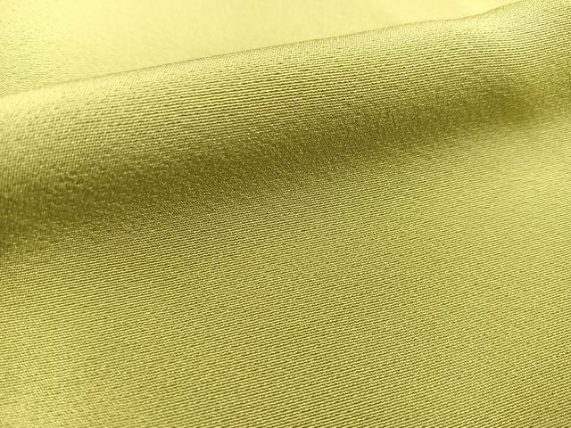 平和屋着物▽上質な色無地 単衣 柳色 正絹 逸品 BAAS7878yc