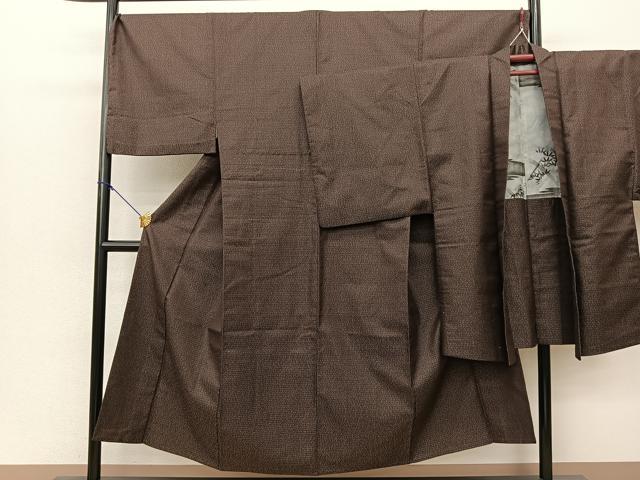 平和屋着物▽男性 お召 単衣 アンサンブル 絣文様 洗える着物 BAAS8001yc