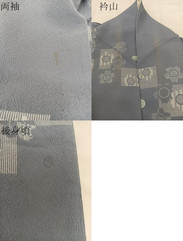 平和屋着物▽上質な小紋 付下げ 単衣 色紙桜文 正絹 逸品 BAAS8045yc