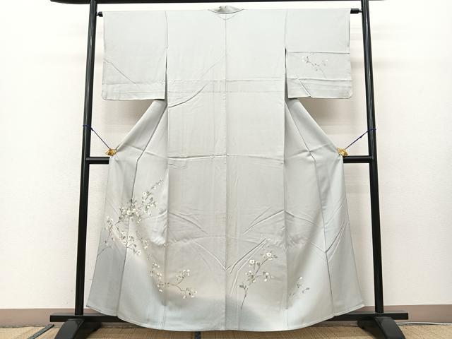 平和屋着物▽訪問着 単衣 枝花文 暈し染め 正絹 逸品 BAAS8064yc