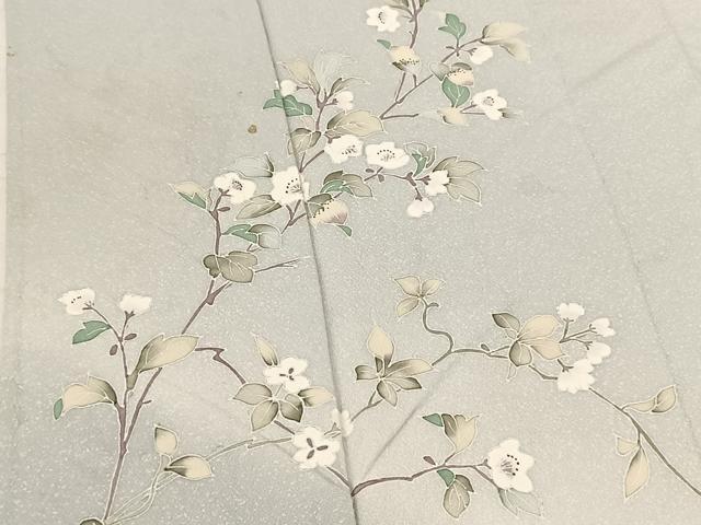 平和屋着物▽訪問着 単衣 枝花文 暈し染め 正絹 逸品 BAAS8064yc
