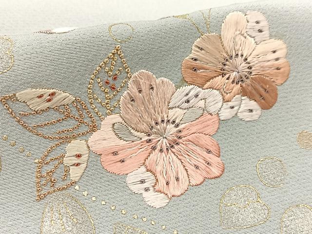 平和屋着物▽訪問着 単衣 相良刺繍 辻が花 暈し染め 金銀彩 正絹 逸品 BAAS8074yc