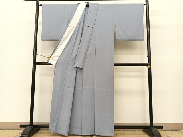 平和屋着物▽色無地 単衣 淡藤色 鬼しぼ縮緬 洗える着物 BAAS8179yc