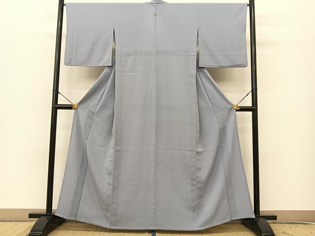 平和屋着物▽色無地 単衣 淡藤色 鬼しぼ縮緬 洗える着物 BAAS8179yc