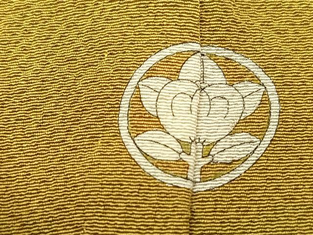 平和屋着物▽上質な色無地 単衣 芥子色 正絹 逸品 BAAS8278hv