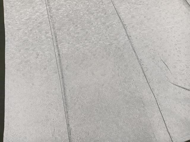 平和屋着物▽上質な色無地 単衣 宝尽くし地紋 薄梅鼠色 正絹 逸品 BAAS8313hv