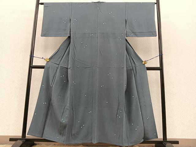 平和屋着物▽上質な小紋 単衣 小花 正絹 逸品 BAAS8332hv