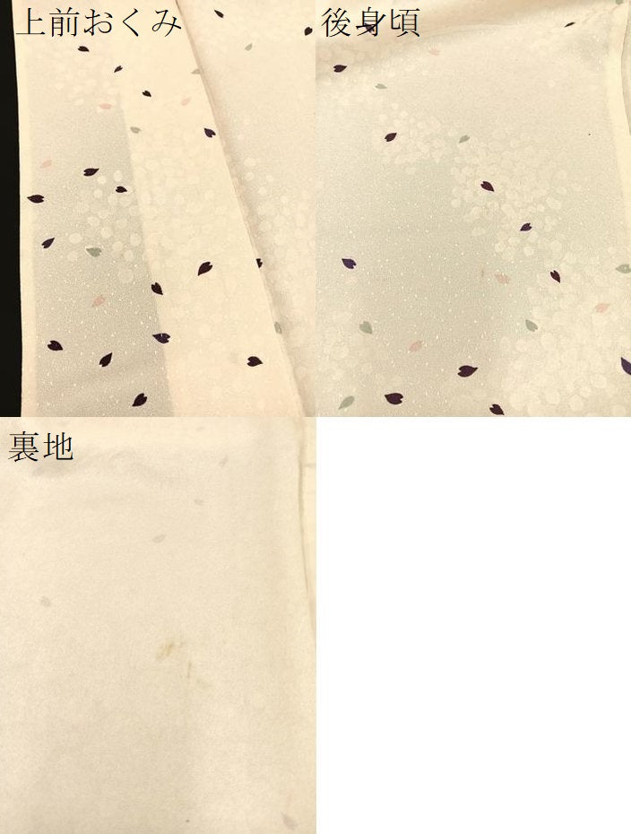 平和屋着物▽上質な小紋 単衣 桜吹雪 正絹 逸品 BAAS8343hv