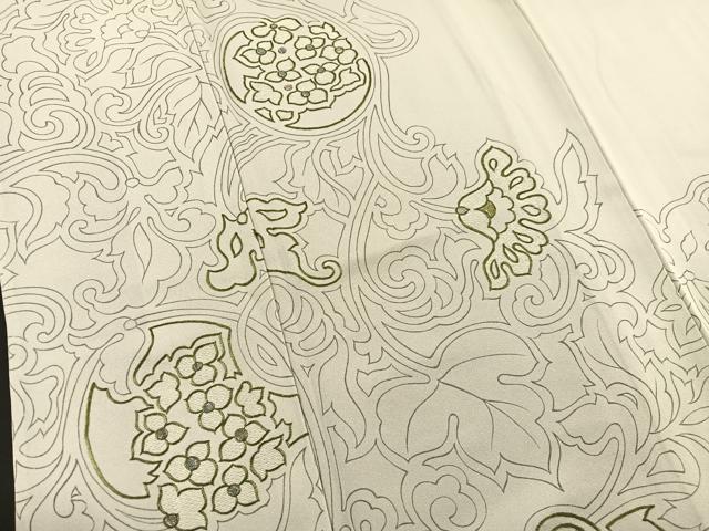平和屋着物▽訪問着 単衣 刺繍 飾花文 金糸 正絹 逸品 BAAS8381hv