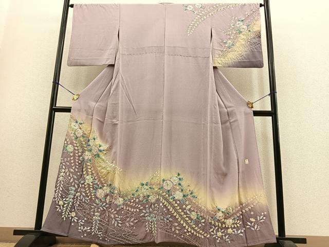 平和屋着物▽訪問着 単衣 作家物 辻が花 正絹 逸品 BAAS9214ow