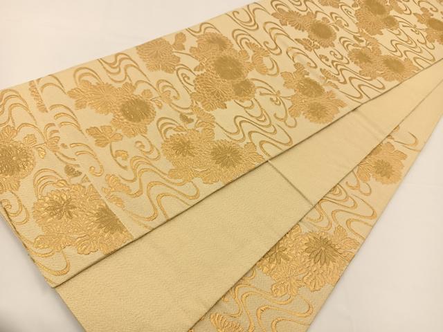 平和屋着物◎六通柄袋帯 光琳水花文 金糸 正絹 逸品 BAAS9449ow