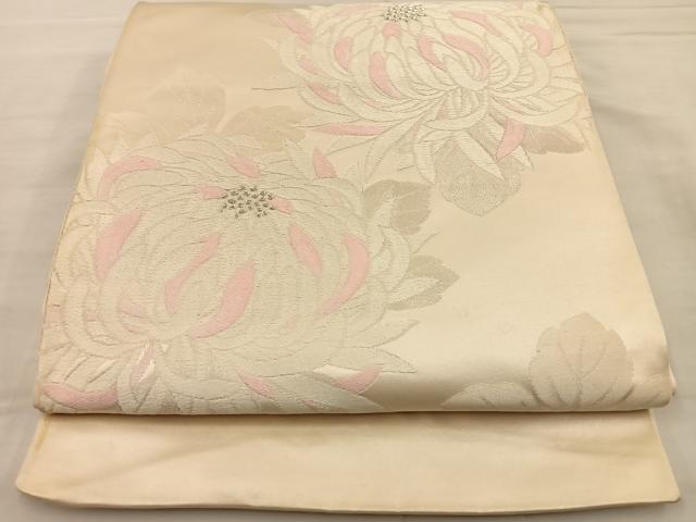 平和屋着物◎六通柄袋帯 唐織 乱菊 銀糸 正絹 逸品 BAAS9497ow
