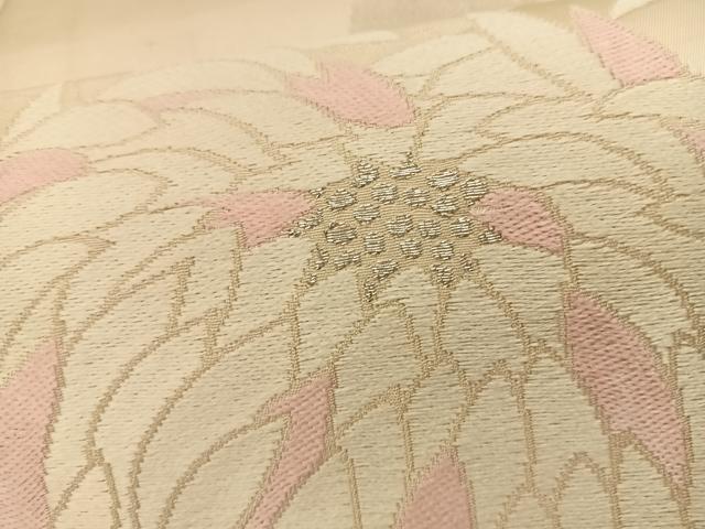 平和屋着物◎六通柄袋帯 唐織 乱菊 銀糸 正絹 逸品 BAAS9497ow