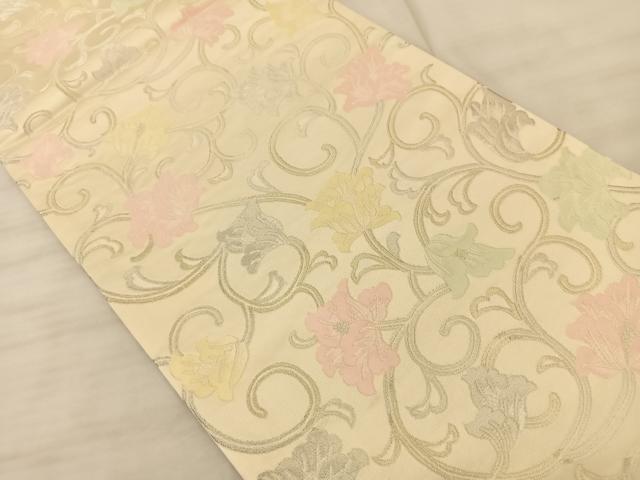 平和屋着物◎六通柄袋帯 花唐草文 金銀糸 正絹 逸品 BAAS9900du