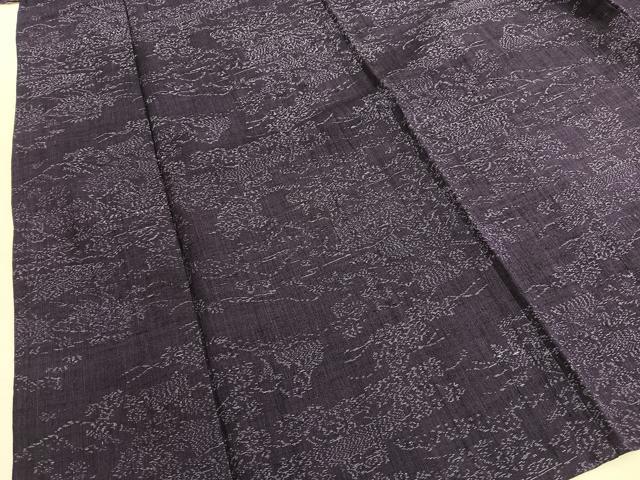 平和屋着物▽上質な紬 単衣 風景文 正絹 逸品 BAAT0149pk