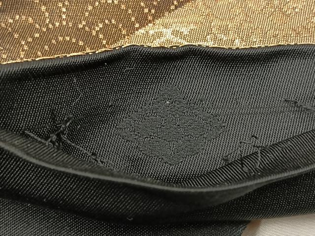 平和屋着物◎六通柄袋帯 遠山重ね花文 金糸 引箔 正絹 逸品 BAAT0471yt