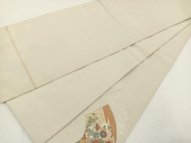 平和屋着物◎太鼓柄袋帯 綴れ 地紙花文 金銀糸 正絹 逸品 BAAT0528yt