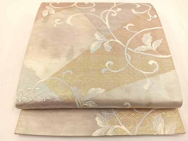 平和屋着物◎六通柄袋帯 唐織 京佐賀錦 唐草文様 二重引箔 正絹 逸品 BAAT0586yt