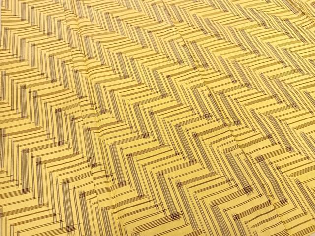 平和屋着物▽上質な紬 単衣 幾何学文様 正絹 逸品 BAAT0610yc