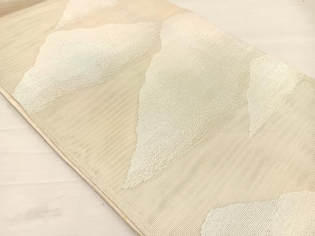 平和屋着物*夏物 六通柄袋帯 重ね山文 銀糸 正絹 逸品 BAAT0629yc