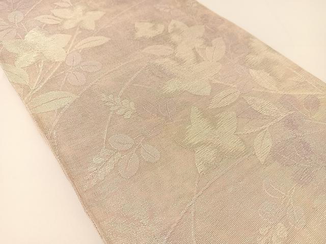 平和屋着物*夏物 六通柄袋帯 秋草文 銀糸 正絹 逸品 BAAT0703yc