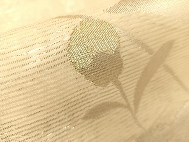 平和屋着物*夏物 六通柄袋帯 桔梗文 金銀糸 正絹 逸品 BAAT0706yc