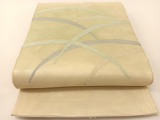 平和屋着物*夏物 太鼓柄袋帯 芝草文 銀糸 正絹 逸品 BAAT0731yc