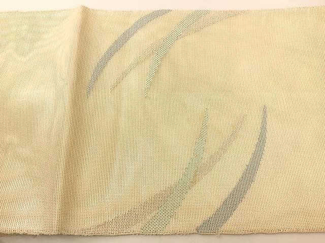 平和屋着物*夏物 太鼓柄袋帯 芝草文 銀糸 正絹 逸品 BAAT0731yc