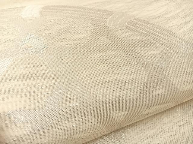 平和屋着物*夏物 六通柄袋帯 籬文 銀糸 正絹 逸品 BAAT0744yc