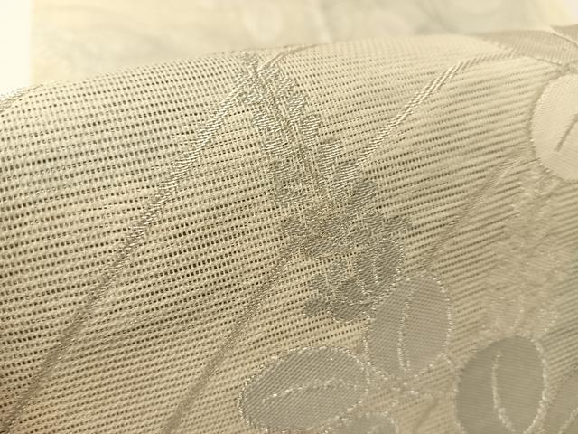 平和屋着物*夏物 六通柄袋帯 萩文 銀糸 正絹 逸品 BAAT0760yc