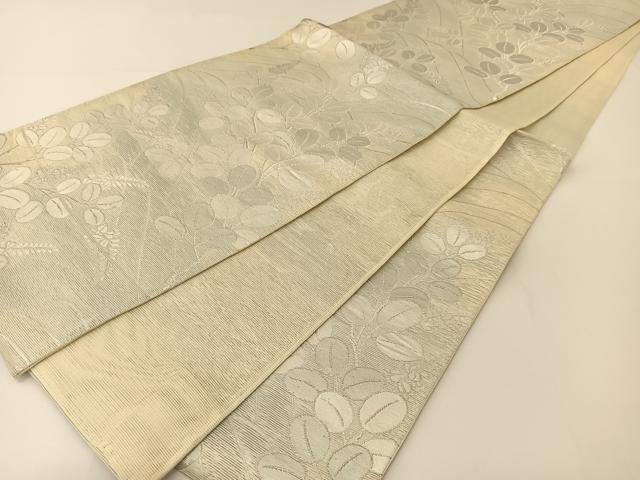 平和屋着物*夏物 六通柄袋帯 萩文 銀糸 正絹 逸品 BAAT0760yc
