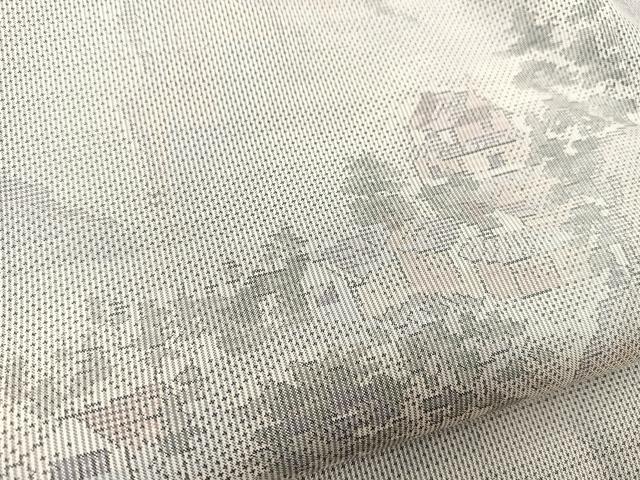 平和屋着物●本場大島紬 風景文 正絹 逸品 BAAT0830yc