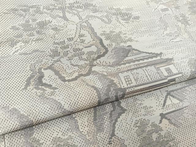 平和屋着物●本場大島紬 風景文 正絹 逸品 BAAT0830yc