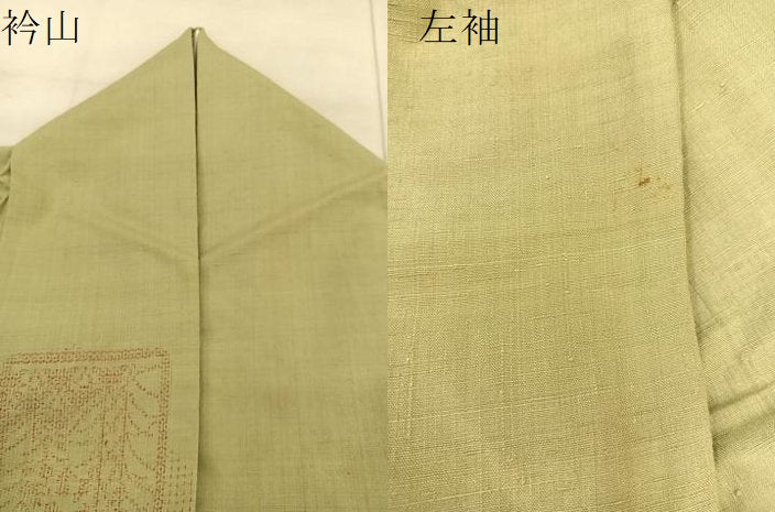 平和屋着物●結城紬 100亀甲 色紙草木文 正絹 逸品 BAAT0850yc