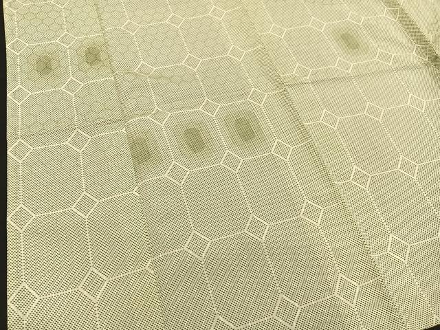 平和屋着物▽上質なお召 単衣 蜀江文 正絹 逸品 BAAT1104hv