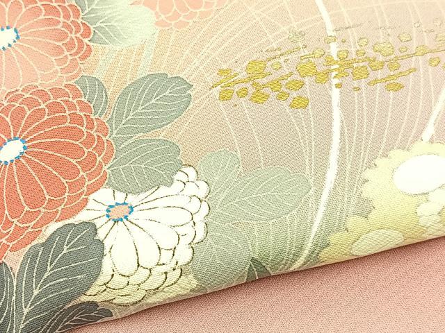 平和屋着物▽訪問着 単衣 菊花文 暈し染め 金彩 正絹 逸品 BAAT1106hv