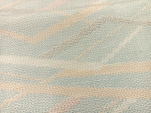 平和屋着物▽上質な紬 単衣 幾何学文様 正絹 逸品 BAAT1113hv
