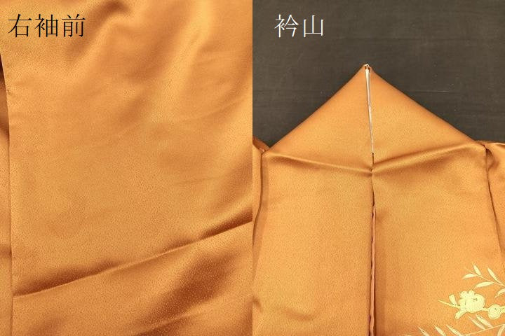 平和屋着物▽訪問着 単衣 刺繍 万寿菊 金彩 正絹 逸品 BAAT1130hv
