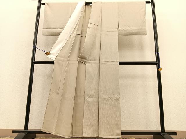 平和屋着物▽上質な小紋 単衣 よろけ縞 正絹 逸品 BAAT1141hv