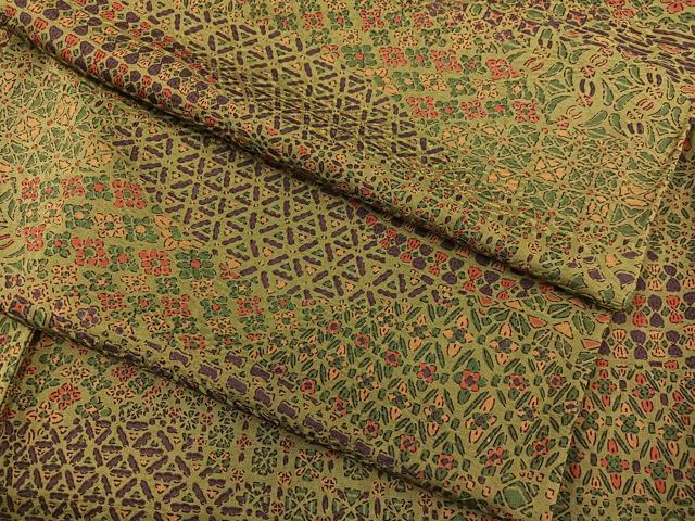 平和屋着物▽上質な小紋 単衣 切り嵌め文様 正絹 逸品 BAAT1152hv