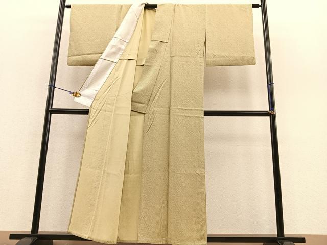 平和屋着物▽上質な小紋 単衣 紗線文 正絹 逸品 BAAT1158hv