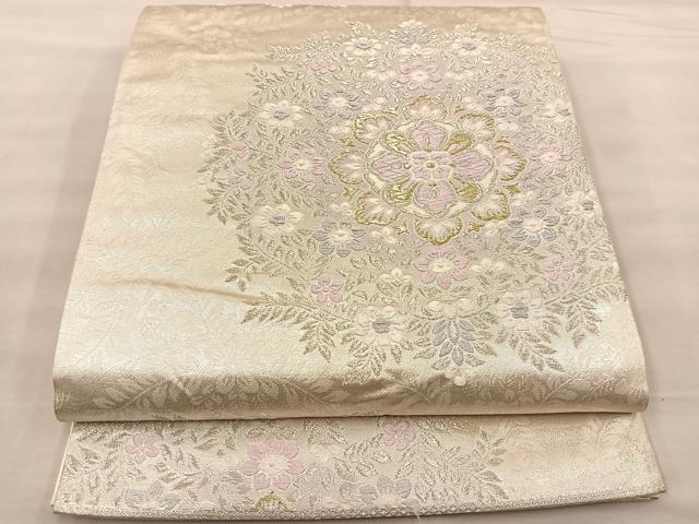 平和屋着物◎六通柄袋帯 唐織 正倉院草花文 金銀糸 正絹 逸品 BAAT1444gt