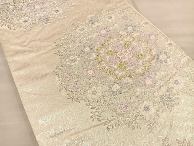 平和屋着物◎六通柄袋帯 唐織 正倉院草花文 金銀糸 正絹 逸品 BAAT1444gt